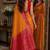 Orange soft silk blend banarasi jacuard work festive saree with unstitched blouse piece