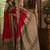 Red soft silk blend banarasi jacuard work festive saree with unstitched blouse piece