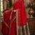 Red soft silk blend banarasi jacuard work festive saree with unstitched blouse piece