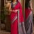 Pink soft silk blend banarasi jacuard work festive saree with unstitched blouse piece