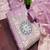  embroidered shimmer unstitched dress material with mirror work yoke