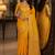Yelllow soft silk blend banarasi jacuard work festive saree with unstitched blouse piece