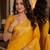 Yelllow soft silk blend banarasi jacuard work festive saree with unstitched blouse piece