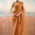 Rust color smart floral embroidered chiffon fabric graceful rich looks saree