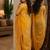 Yelllow soft silk blend banarasi jacuard work festive saree with unstitched blouse piece