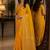 Yelllow soft silk blend banarasi jacuard work festive saree with unstitched blouse piece