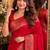 Pink soft silk blend banarasi jacuard work festive saree with unstitched blouse piece