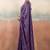 Violet color smart floral embroidered chiffon fabric graceful rich looks saree
