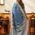 blue smart cotton blend based sophisticated woven jacquard designer saree