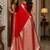 Red soft silk blend banarasi jacuard work festive saree with unstitched blouse piece