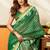 green smart cotton blend based sophisticated woven jacquard designer saree