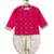 Pink embroidered viscose dhoti kurta set