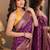 Wine soft silk blend banarasi jacuard work festive saree with unstitched blouse piece