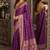 Wine soft silk blend banarasi jacuard work festive saree with unstitched blouse piece