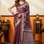 mauve smart cotton blend based sophisticated woven jacquard designer saree