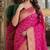 Pink soft silk blend banarasi jacuard work festive saree with unstitched blouse piece