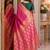 Pink soft silk blend banarasi jacuard work festive saree with unstitched blouse piece