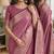 Onion soft silk blend banarasi jacuard work festive saree with unstitched blouse piece