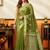 mahendi smart cotton blend based sophisticated woven jacquard designer saree