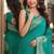 Teal green soft silk blend banarasi jacuard work festive saree with unstitched blouse piece