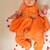 Orange embroidered chanderi silk angrakha kurti set