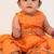 Orange embroidered chanderi silk angrakha kurti set