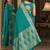 Teal green soft silk blend banarasi jacuard work festive saree with unstitched blouse piece