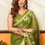 mahendi smart cotton blend based sophisticated woven jacquard designer saree