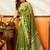 mahendi smart cotton blend based sophisticated woven jacquard designer saree