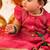 Pink embroidered viscose angrakha kurti set