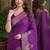 Wine soft silk blend banarasi jacuard work festive saree with unstitched blouse piece