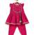Pink embroidered viscose angrakha kurti set