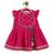 Pink embroidered viscose angrakha kurti set