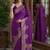 Wine soft silk blend banarasi jacuard work festive saree with unstitched blouse piece