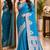Rama soft silk blend banarasi jacuard work festive saree with unstitched blouse piece