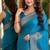 Rama soft silk blend banarasi jacuard work festive saree with unstitched blouse piece