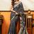 grey smart cotton blend based sophisticated woven jacquard designer saree