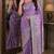 Lavender soft silk blend banarasi jacuard work festive saree with unstitched blouse piece