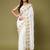 White color beautiful moss chiffon fabric beautiful partywear saree