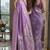 Lavender soft silk blend banarasi jacuard work festive saree with unstitched blouse piece