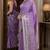 Lavender soft silk blend banarasi jacuard work festive saree with unstitched blouse piece