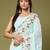 Sea green color beautiful moss chiffon fabric beautiful partywear saree