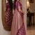 Onion soft silk blend banarasi jacuard work festive saree with unstitched blouse piece