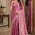 Onion pink soft silk blend banarasi jacuard work festive saree with unstitched blouse piece