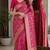 Pink soft silk blend banarasi jacuard work festive saree with unstitched blouse piece