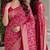 Pink soft silk blend banarasi jacuard work festive saree with unstitched blouse piece