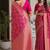 Pink soft silk blend banarasi jacuard work festive saree with unstitched blouse piece