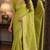 Parrot green soft silk blend banarasi jacuard work festive saree with unstitched blouse piece