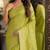 Parrot green soft silk blend banarasi jacuard work festive saree with unstitched blouse piece