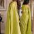 Parrot green soft silk blend banarasi jacuard work festive saree with unstitched blouse piece